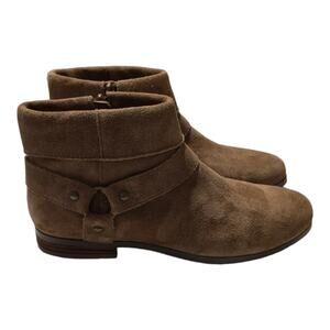 Sole Society Tan Suede Harness Ankle Boots Booties Size 9.5
